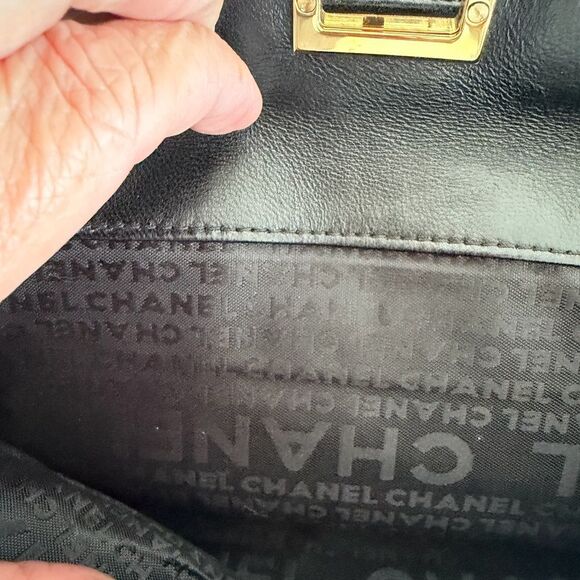 RARE ! CHANEL Black and Beige Double Flap Y2K Chocolate Bar Clutch - Picture 11 of 17